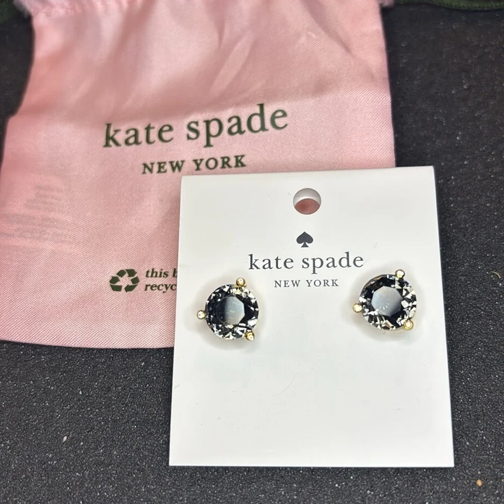 NWT Kate Spade Black Diamond Rise and Shine Earrings W bag